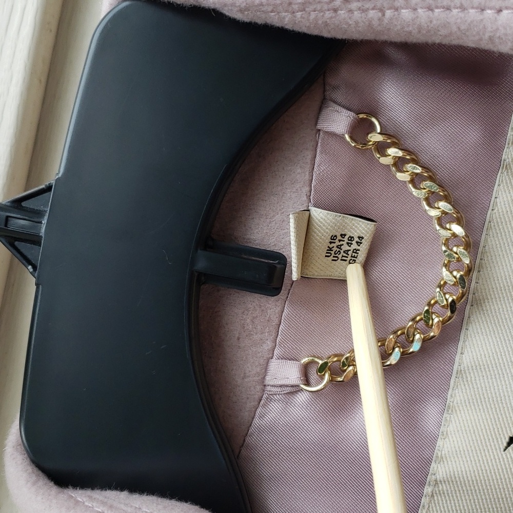 BURBERRY SANDRINGHAM 100% CASHMERE DOUBLE-BREASTED TRENCH COAT IN PALE ORCHID - Picture 10 of 16